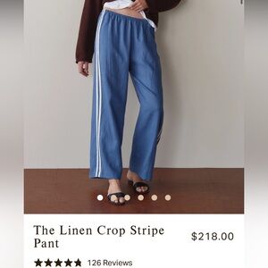 ISO Donni linen crop stripe pant